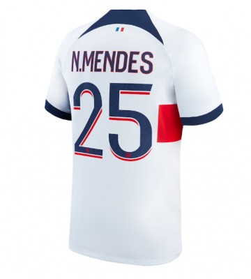 Paris Saint-Germain Nuno Mendes #25 Vieraspaita 2023-24 Lyhyet Hihat